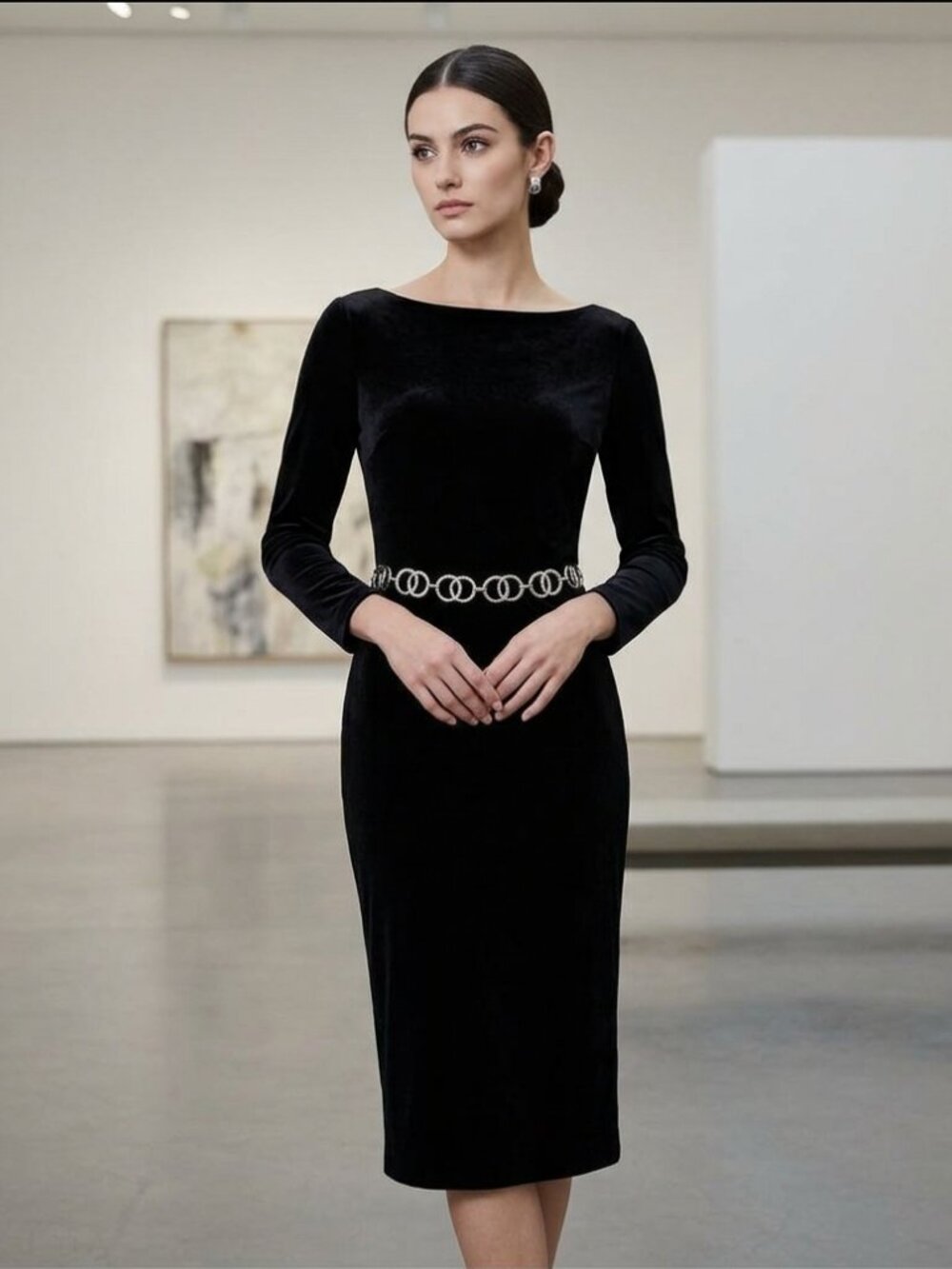 VINTAGE STUDIO Elegant Black Dress – Made in USA | Size Small